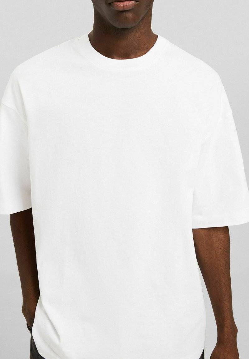 Bershka Bershka SHORT SLEEVE - Basic T-shirt - white Valentinstagsangebot