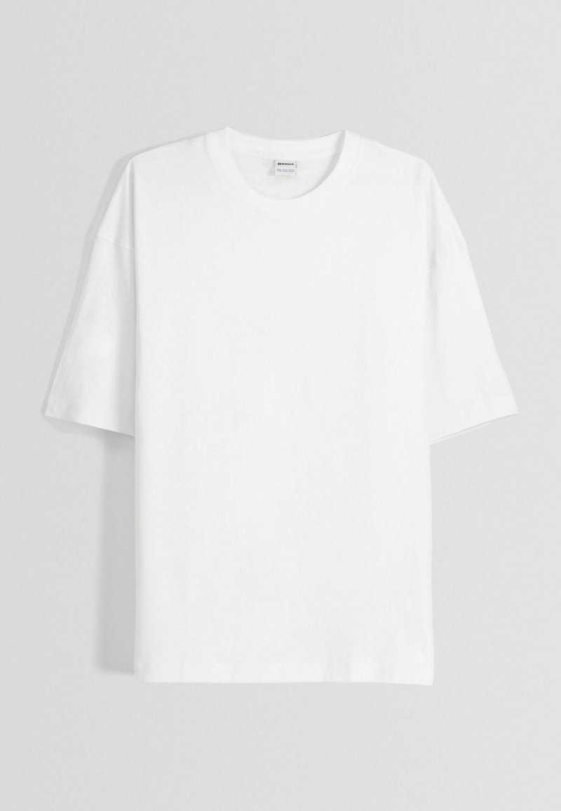Bershka Bershka SHORT SLEEVE - Basic T-shirt - white Valentinstagsangebot