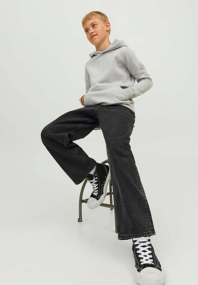 Jack & Jones Junior Jack & Jones Junior ALEX ORIGINAL MF BAGGY - Flared Jeans - black denim Jubiläumsangebot