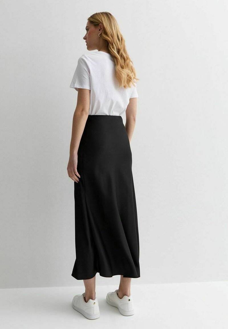 New Look New Look BIAS CUT MIDI - A-line skirt - black Exklusive Angebote