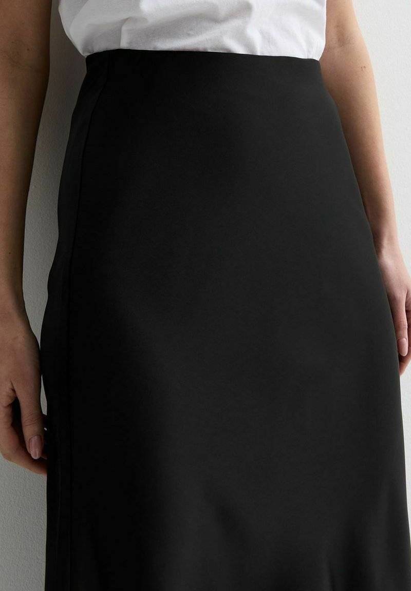 New Look New Look BIAS CUT MIDI - A-line skirt - black Exklusive Angebote