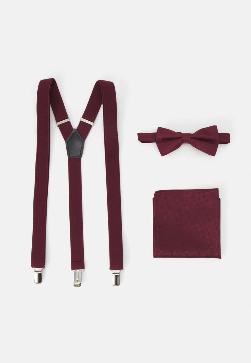 Pier One Pier One SUSPENDER/HOSENTRÄGER SET - Pocket square - bordeaux Räumungsverkauf