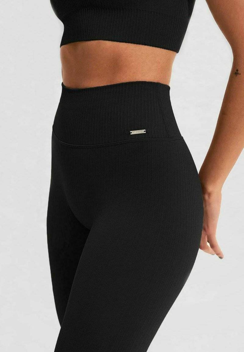 aim’n® aim’n® RIBBED SEAMLESS - Leggings - black Riesige Rabatte