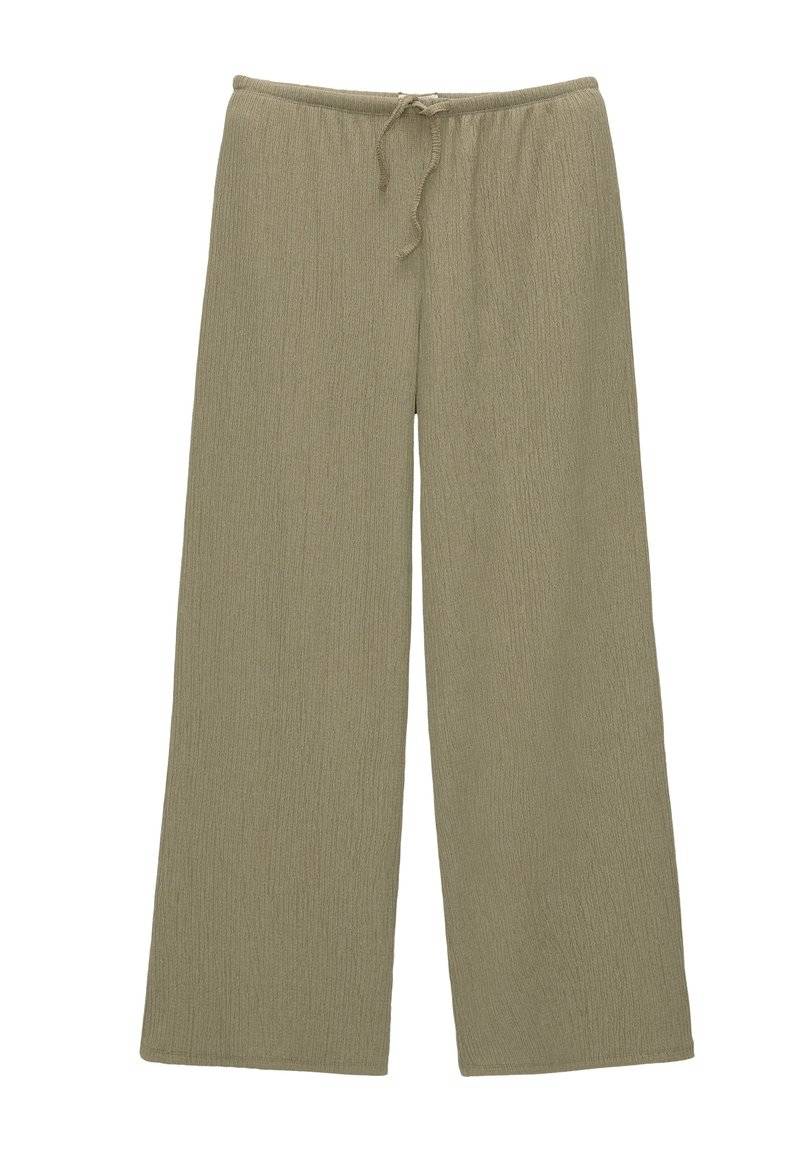 PULL&BEAR PULL&BEAR WIDE-LEG FLOWING - Trousers - khaki Letzte 3 Tage