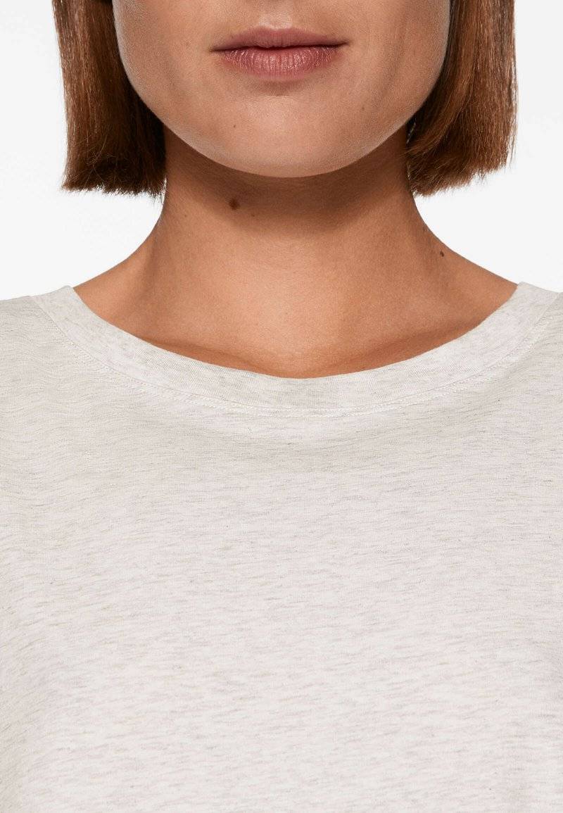 OYSHO OYSHO SHORT SLEEVE - Basic T-shirt - mottled light grey Online Shopping