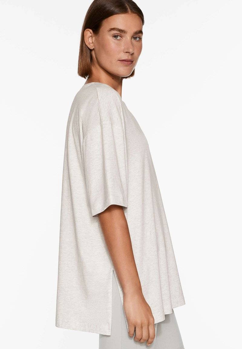 OYSHO OYSHO SHORT SLEEVE - Basic T-shirt - mottled light grey Online Shopping