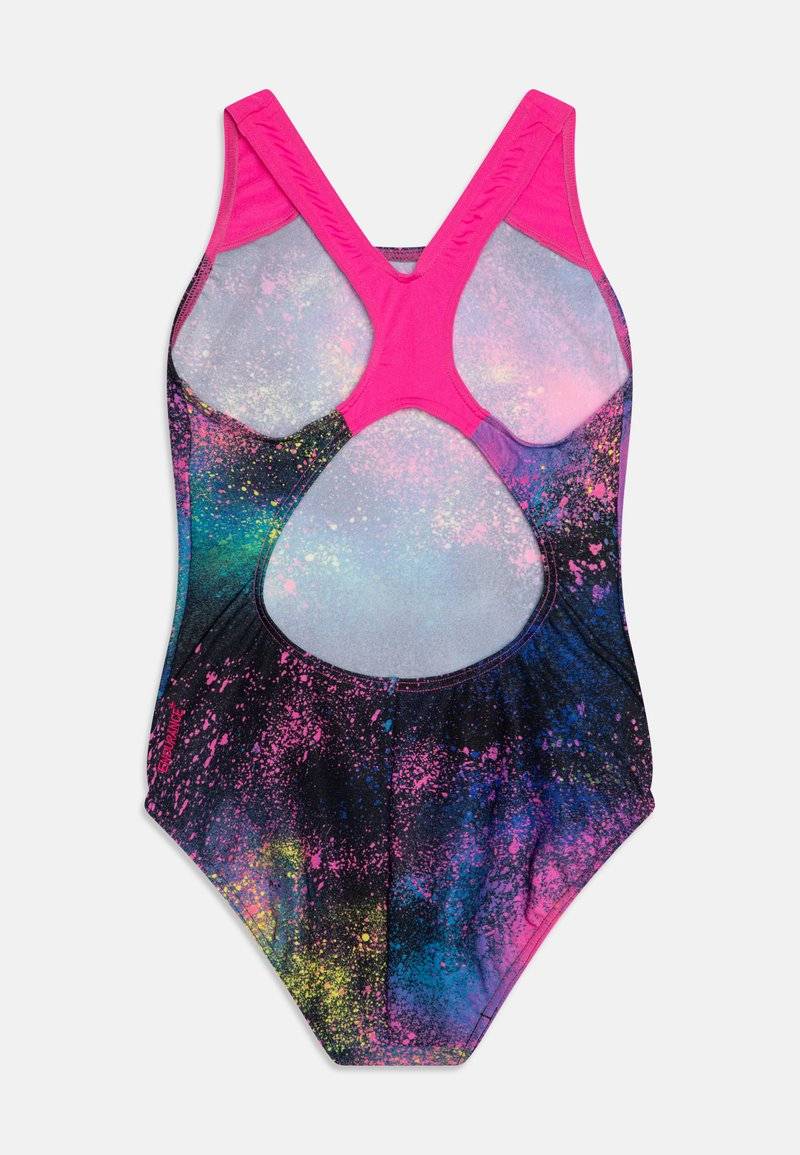 Speedo Speedo GIRLS DIGITAL SPLASHBACK - Swimsuit - black/flare pink/bolt/lemon drizzle Zeitlich begrenztes Angebot
