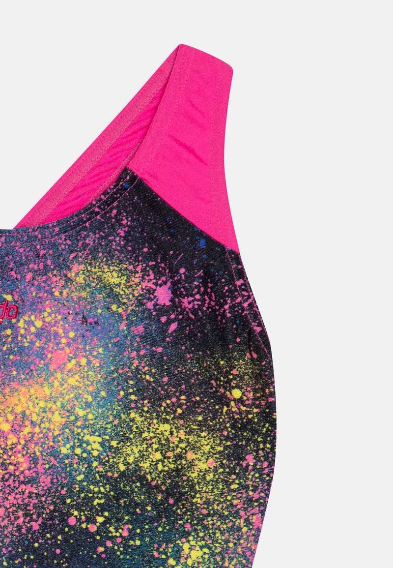 Speedo Speedo GIRLS DIGITAL SPLASHBACK - Swimsuit - black/flare pink/bolt/lemon drizzle Zeitlich begrenztes Angebot