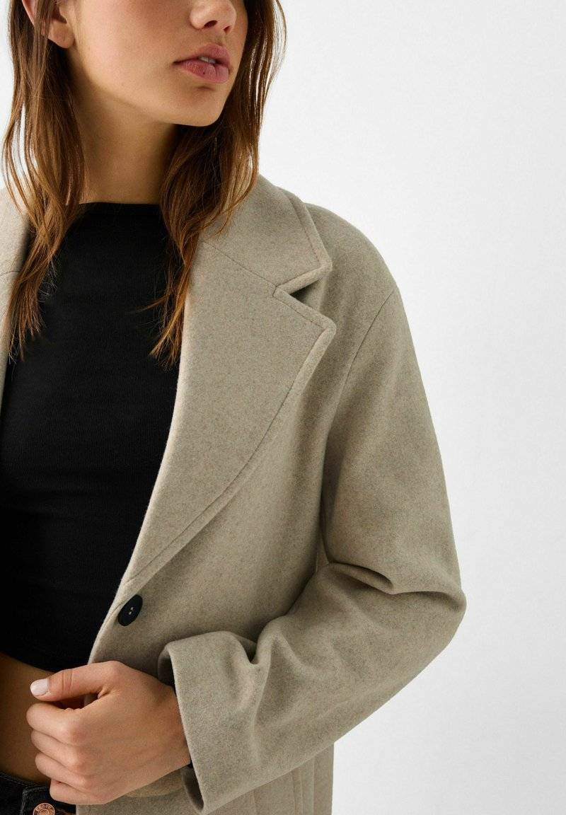 Bershka Bershka SOFT - Classic coat - white Letzte 2 Tage