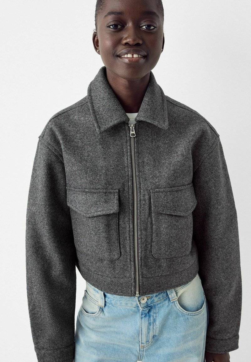Bershka Bershka Summer jacket - blue grey Sonderangebot der Fabrik