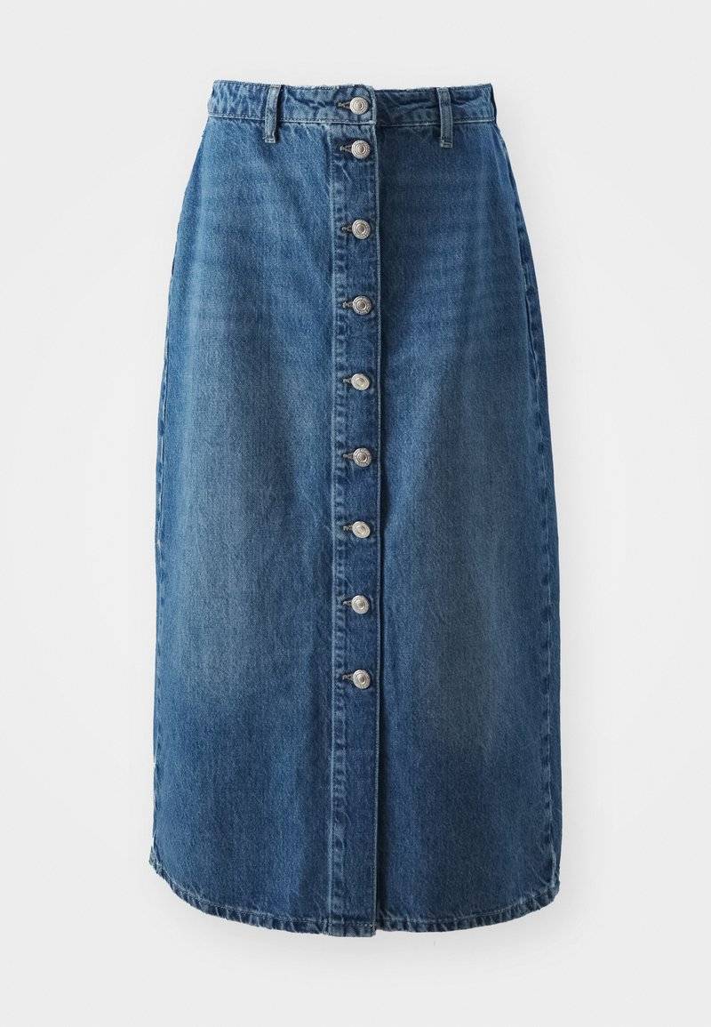 ONLY ONLY ONLCECE MIDI BUTTON SKIRT - A-line skirt - medium blue denim Super Rabatt