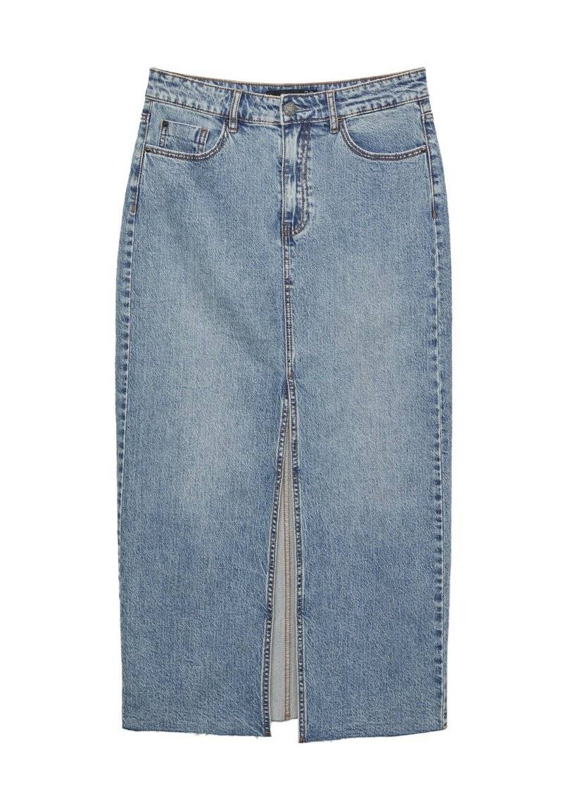 Stradivarius Stradivarius IM COMFORT-FIT - Maxi skirt - stone blue denim Fabrikladen