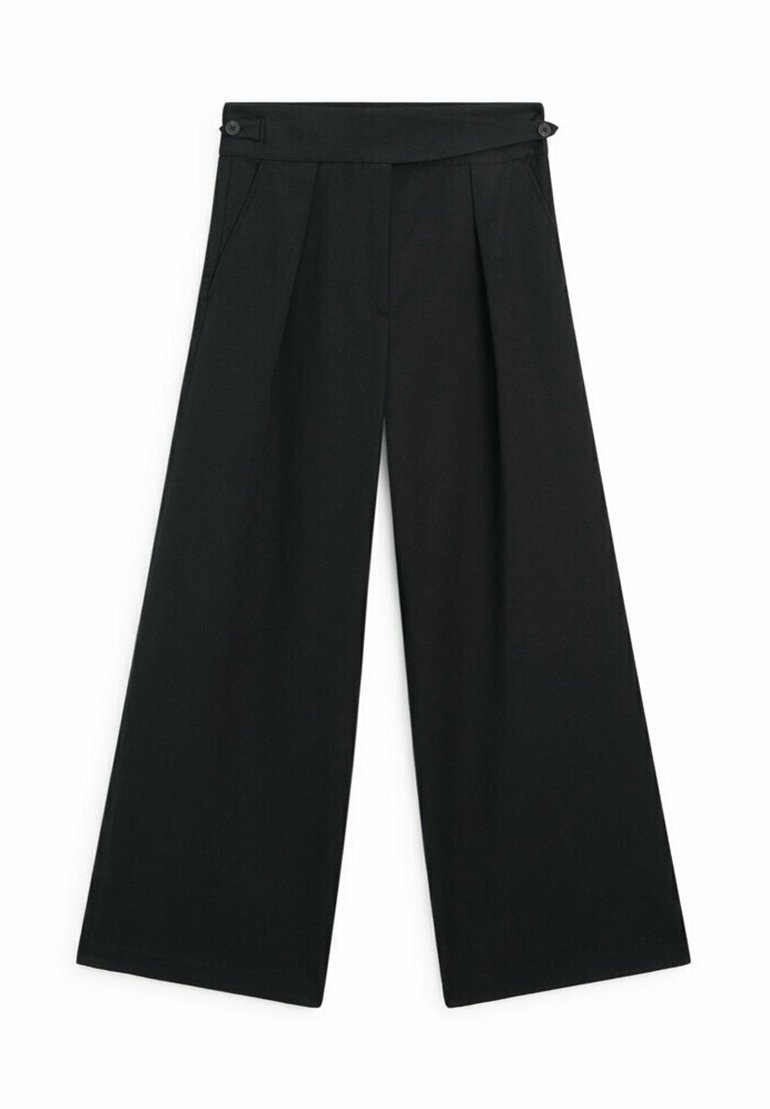 Massimo Dutti Massimo Dutti WIDE-LEG - Trousers - black Black Friday Preise