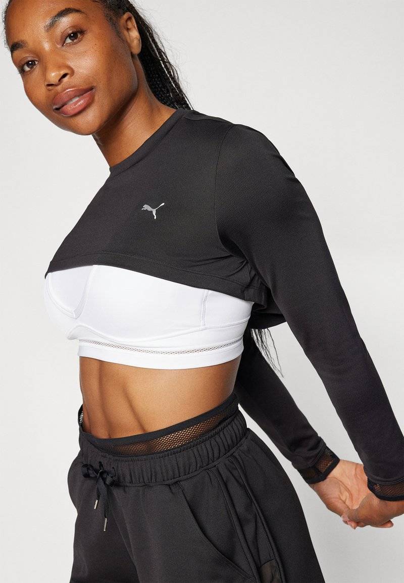 Puma Puma PAMELA REIF CROPPED - Long sleeved top - black Muttertagsangebot