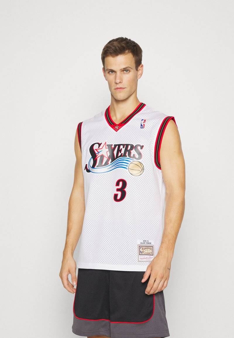 Mitchell & Ness Mitchell & Ness NBA ALLEN IVERSON PHILADELPHIA 76ERS SWINGMAN HOME - Club wear - white Zeitlich begrenztes Angebot