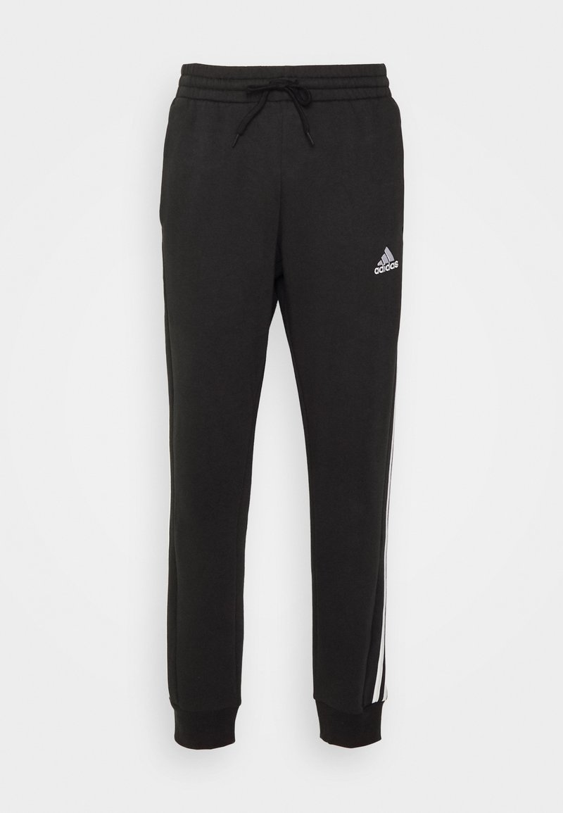 adidas Sportswear adidas Sportswear ESSENTIALS TAPERED CUFF 3 STRIPES PANTS - Tracksuit bottoms - black white Blitzangebot