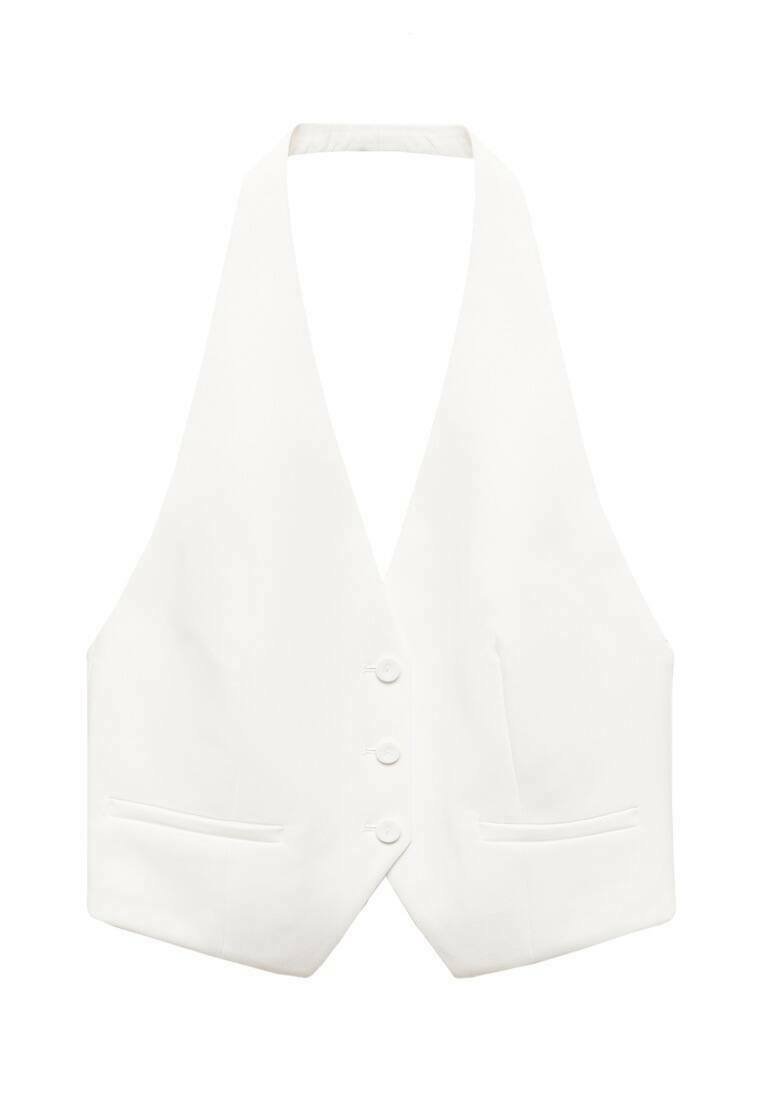 Mango Mango IGUANA - Waistcoat - white Neueste Stile