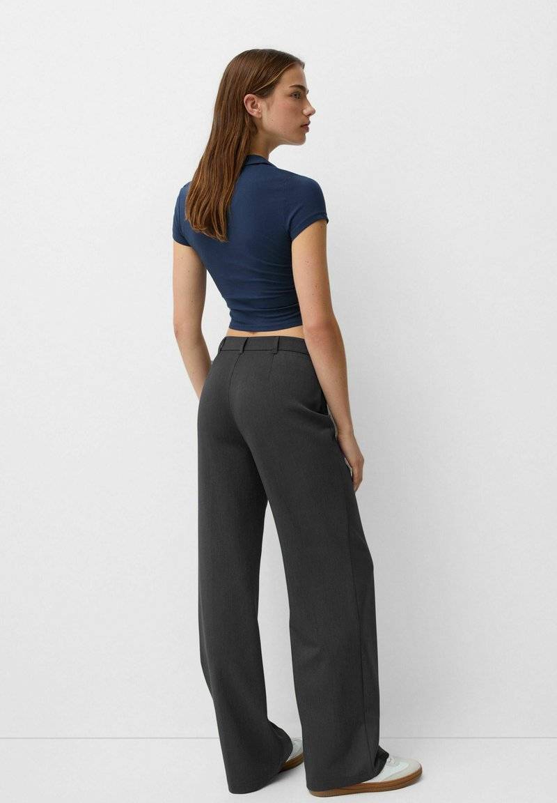 Bershka Bershka Trousers - mottled grey Letzter Tag
