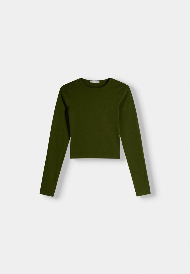Bershka Bershka LONG SLEEVE - Long sleeved top - green Sonderangebot der Fabrik