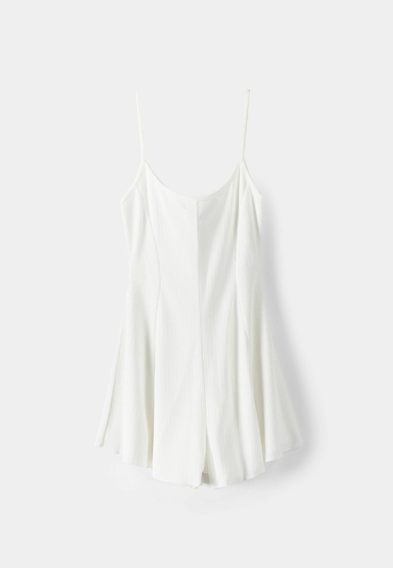 Bershka Bershka PRINTED - PLAYSUIT - Jumpsuit - white 50% Rabatt mit kostenlosem Versand