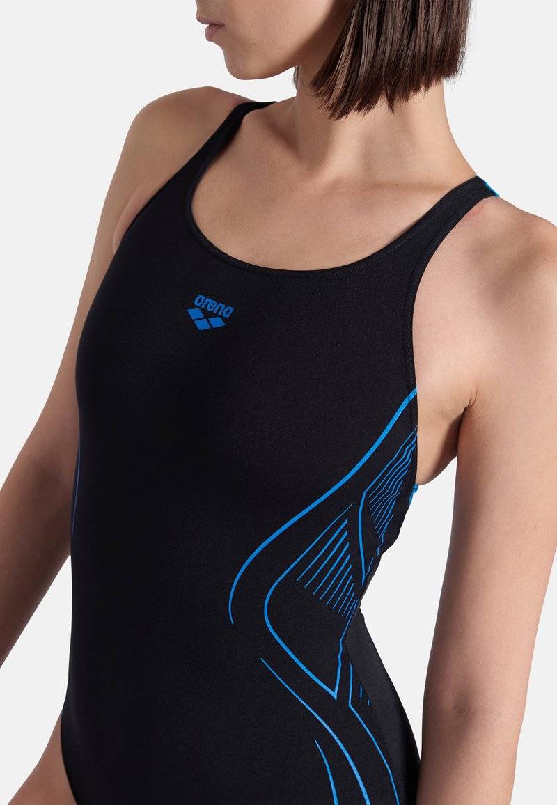 Arena Arena REFLECTING - Swimsuit - black blue river Auslauf