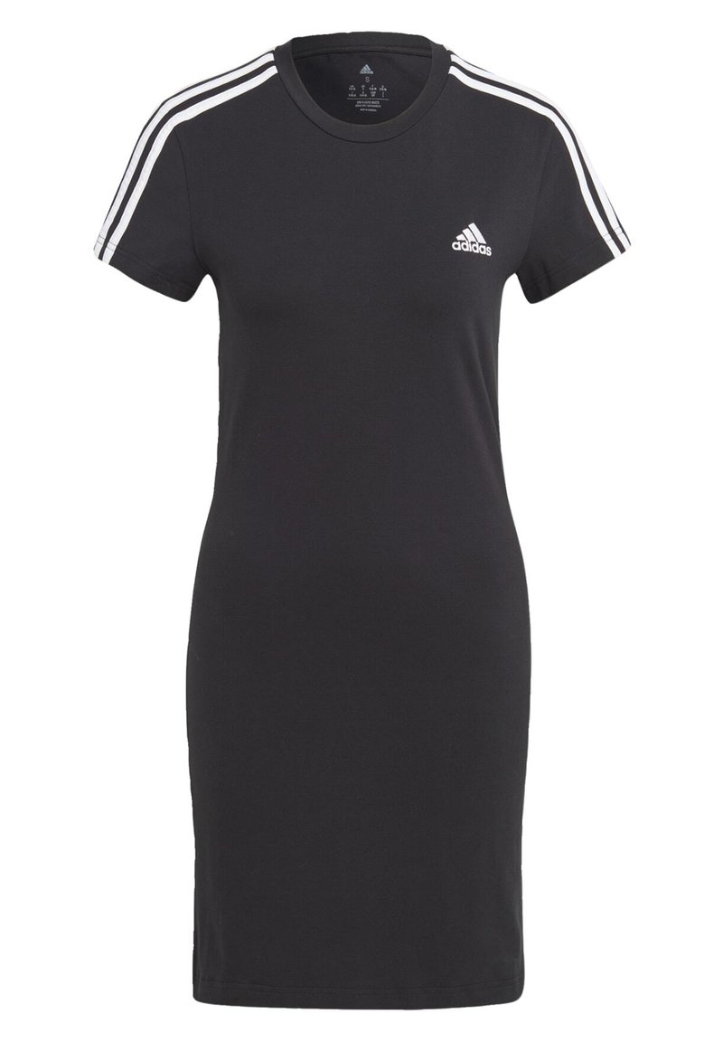 adidas Sportswear adidas Sportswear ESSENTIALS 3-STRIPES SINGLE FITTED - Jersey dress - black white Günstig kaufen