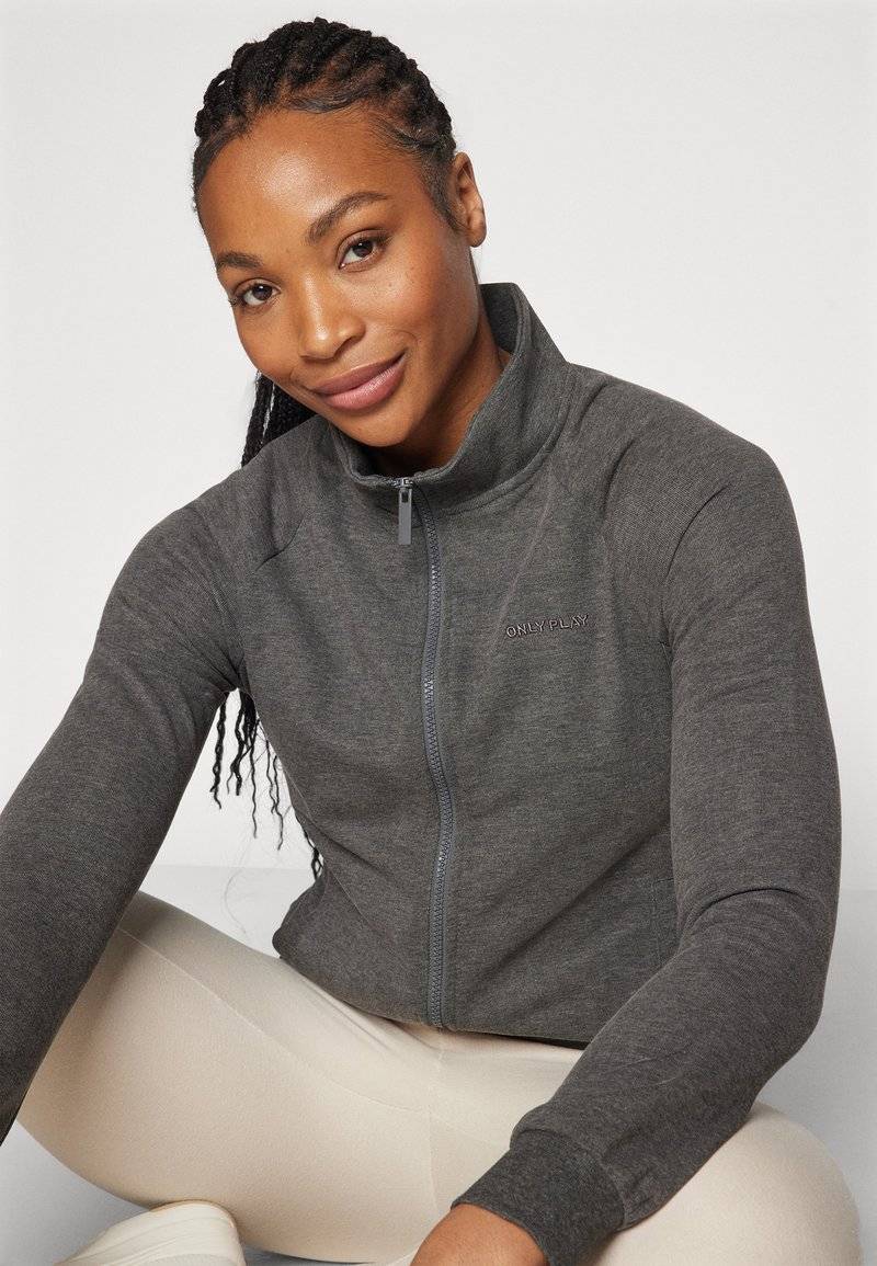 ONLY Play ONLY Play ONPMELINA ZIP - Zip-up sweatshirt - dark grey melange 50% Rabatt mit kostenlosem Versand