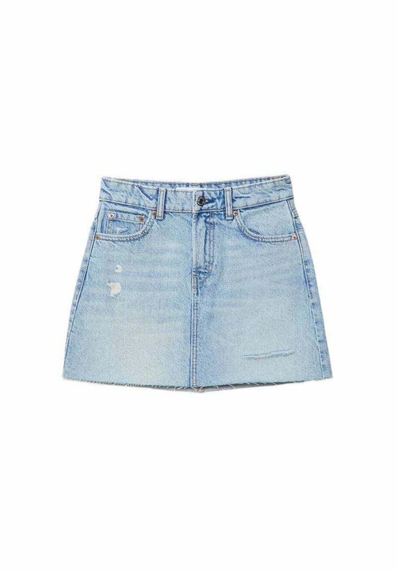 Stradivarius Stradivarius A-line skirt - light blue denim Heißer Verkauf