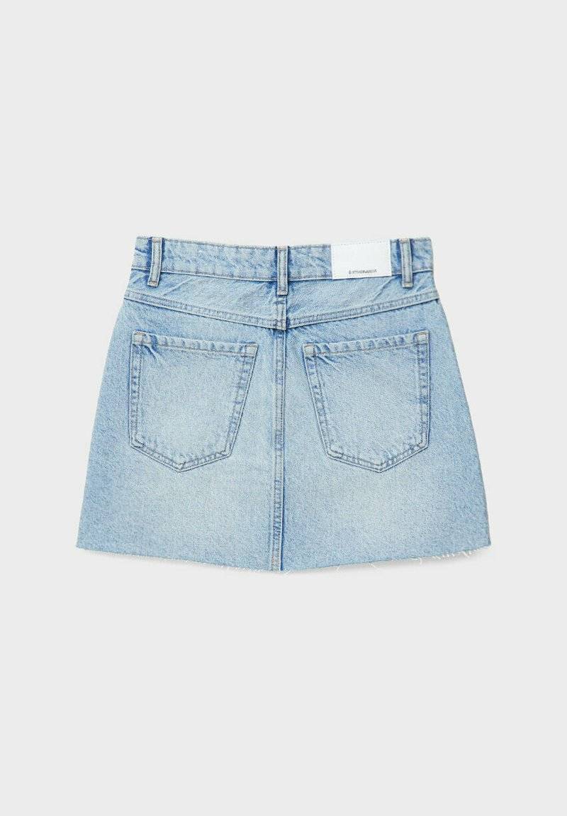 Stradivarius Stradivarius A-line skirt - light blue denim Heißer Verkauf