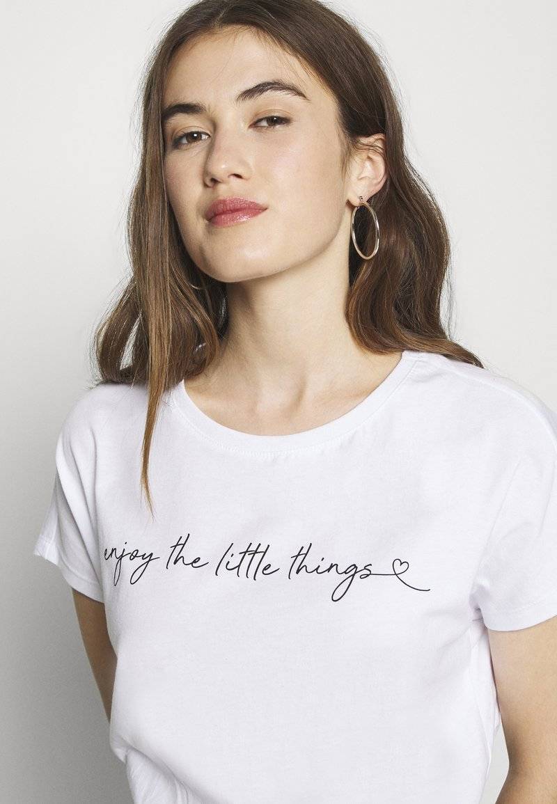 Even&Odd Even&Odd MANDALA ENJOY THE LITTLE THINGS TEE - Print T-shirt - white Exklusive Angebote