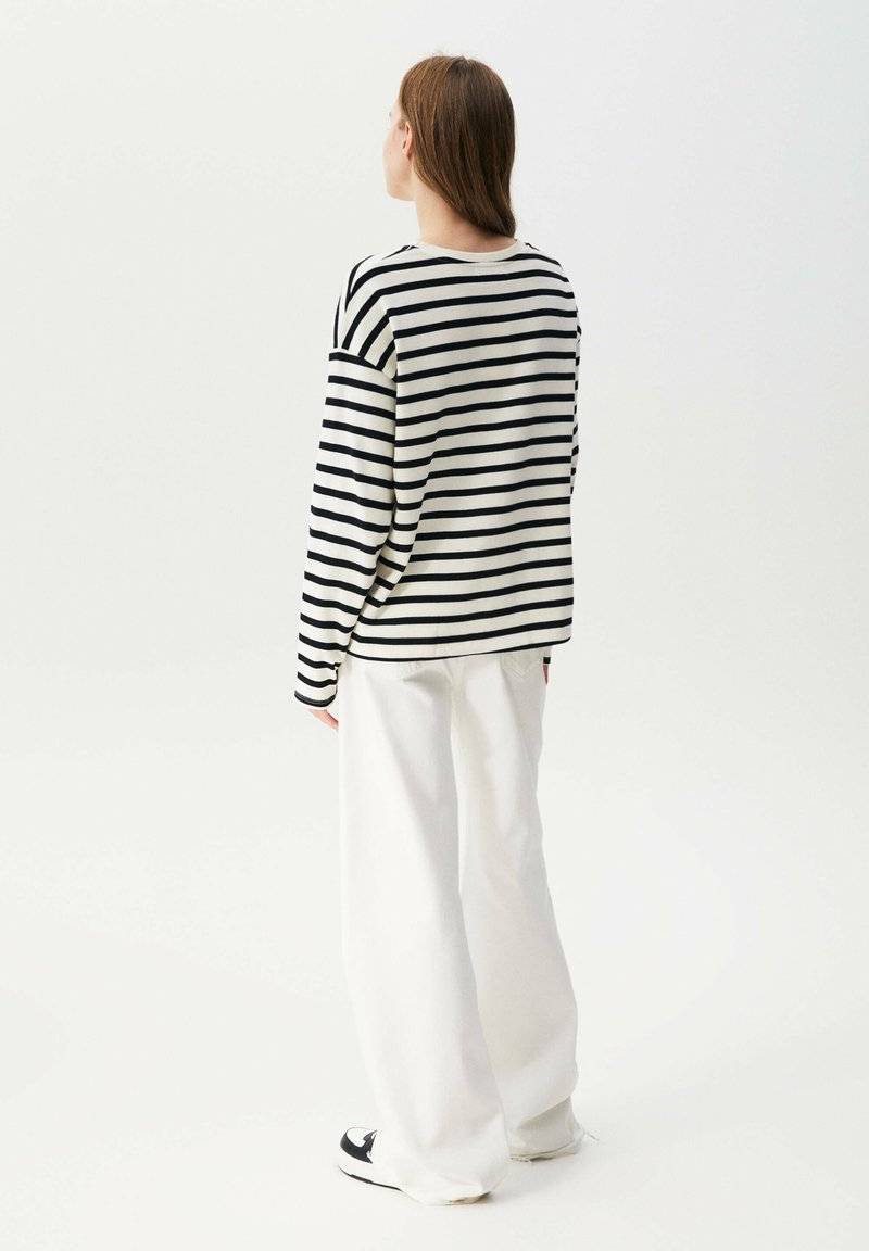 PULL&BEAR PULL&BEAR BASIC - Long sleeved top - mottled black Räumungsverkauf