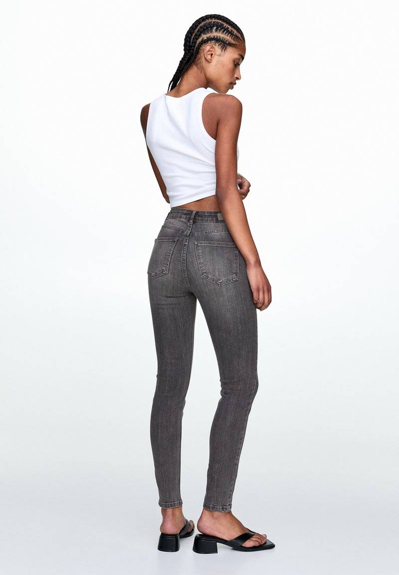PULL&BEAR PULL&BEAR HIGH WAIST - Jeans Skinny Fit - grey denim VIP-Rabatte
