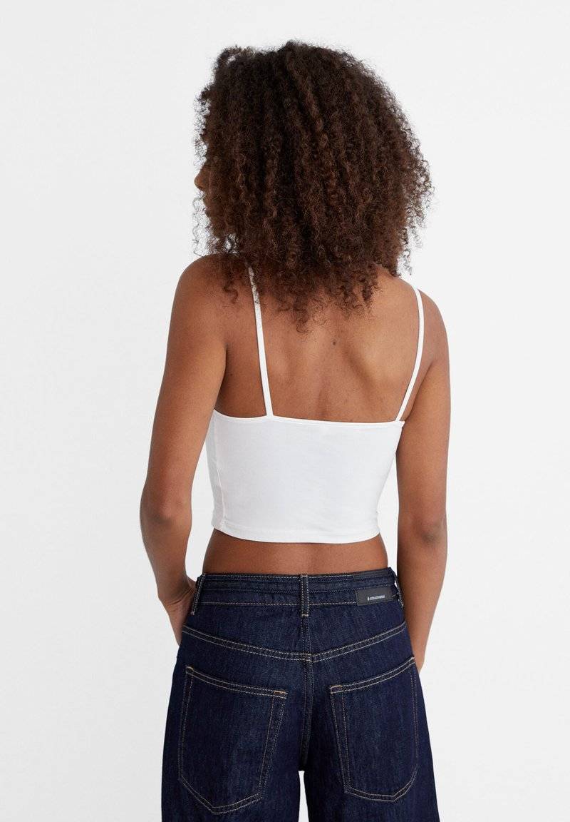 Stradivarius Stradivarius 2-PACK OF STRAPPY CROP - Top - black Valentinstagsangebot