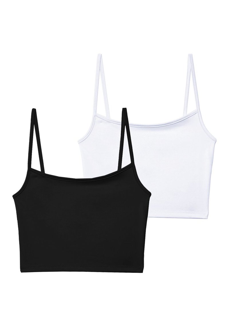 Stradivarius Stradivarius 2-PACK OF STRAPPY CROP - Top - black Valentinstagsangebot