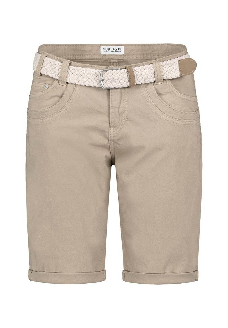 Sublevel Sublevel BERMUDA MIT GÜRTEL - Denim shorts - beige Tägliche Deals