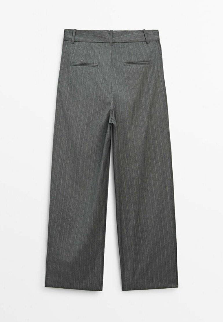 Massimo Dutti Massimo Dutti STRAIGHT-LEG STRIPE - Trousers - dark grey Letzte 3 Tage
