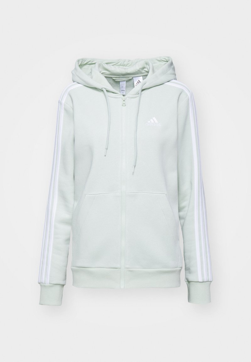 adidas Sportswear adidas Sportswear ESSENTIALS 3 STRIPES FULL ZIP HOODIE - Zip-up sweatshirt - linen green Fabrikladen
