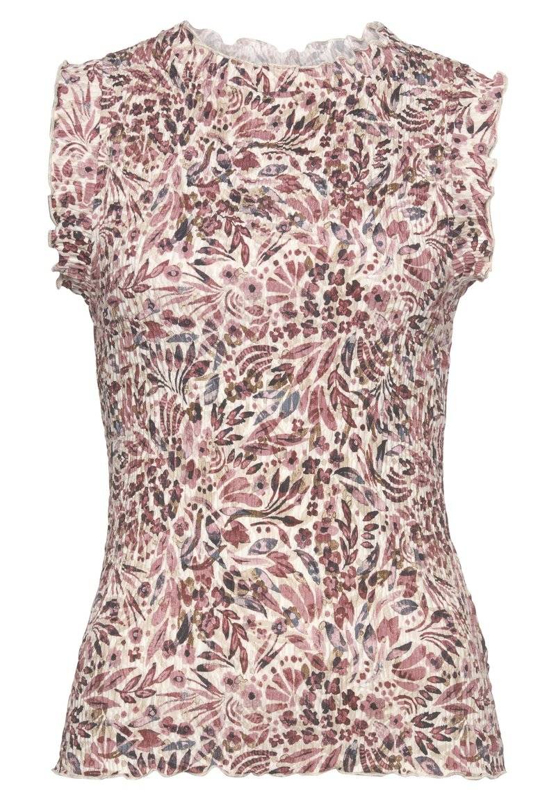 Vivance Vivance Top - creme mauve bedruckt Lagerräumung
