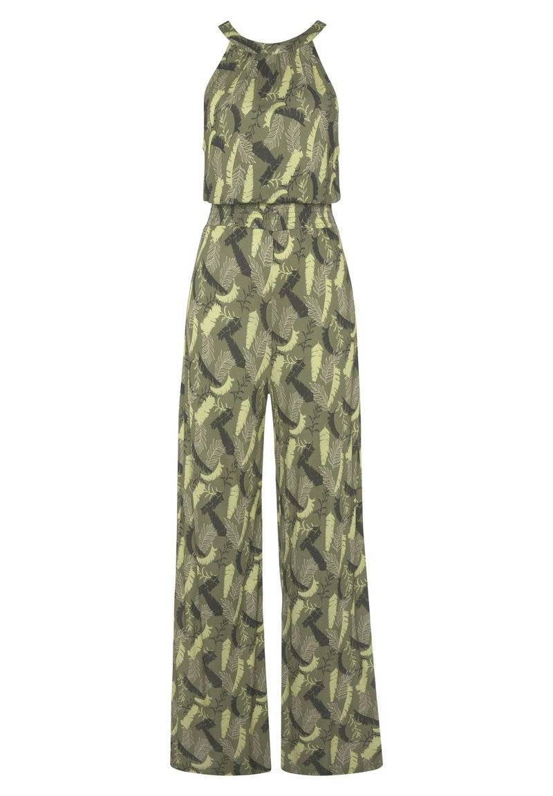 s.Oliver s.Oliver OVERALL - Jumpsuit - grün bedruckt Blitzangebot