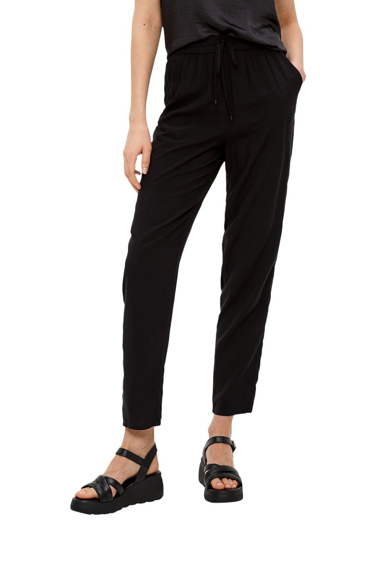 s.Oliver s.Oliver ANKLE-AUS REINER - Trousers - schwarz Kauf eins, bekomm eins gratis