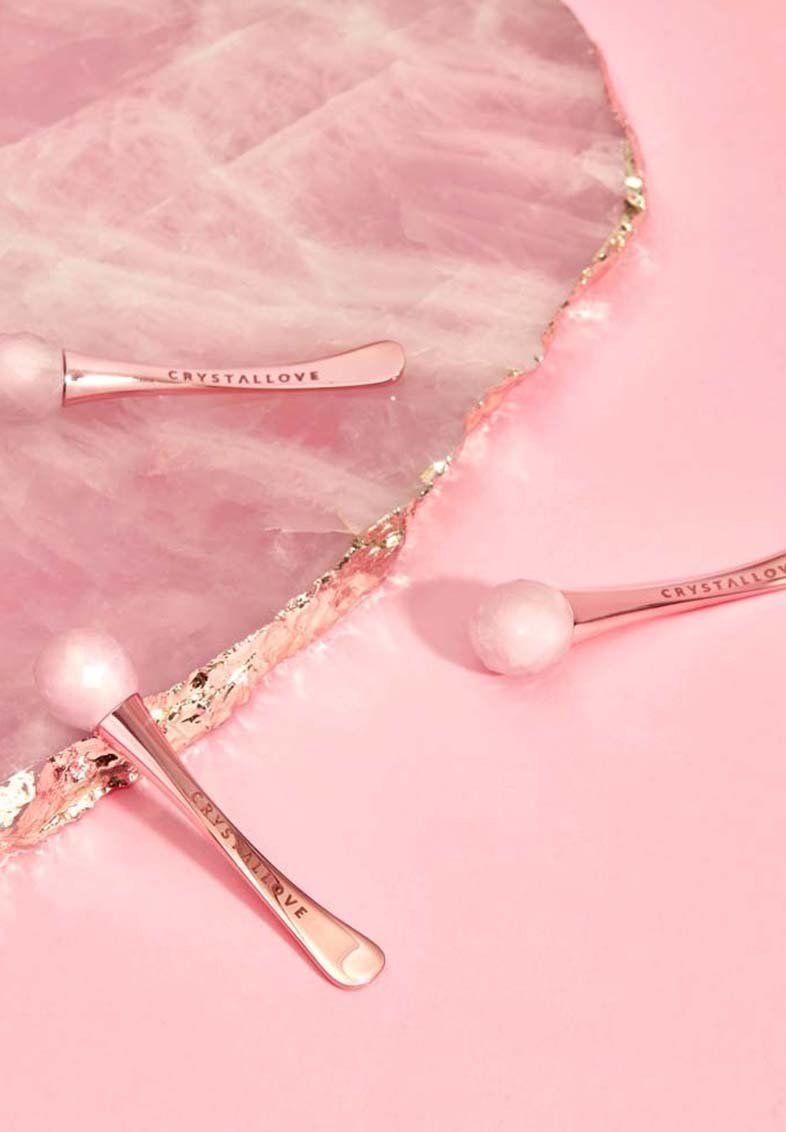 CRYSTALLOVE CRYSTALLOVE ROSE QUARTZ 3D EYE MASSAGER - Skincare tool - gold Verkauf