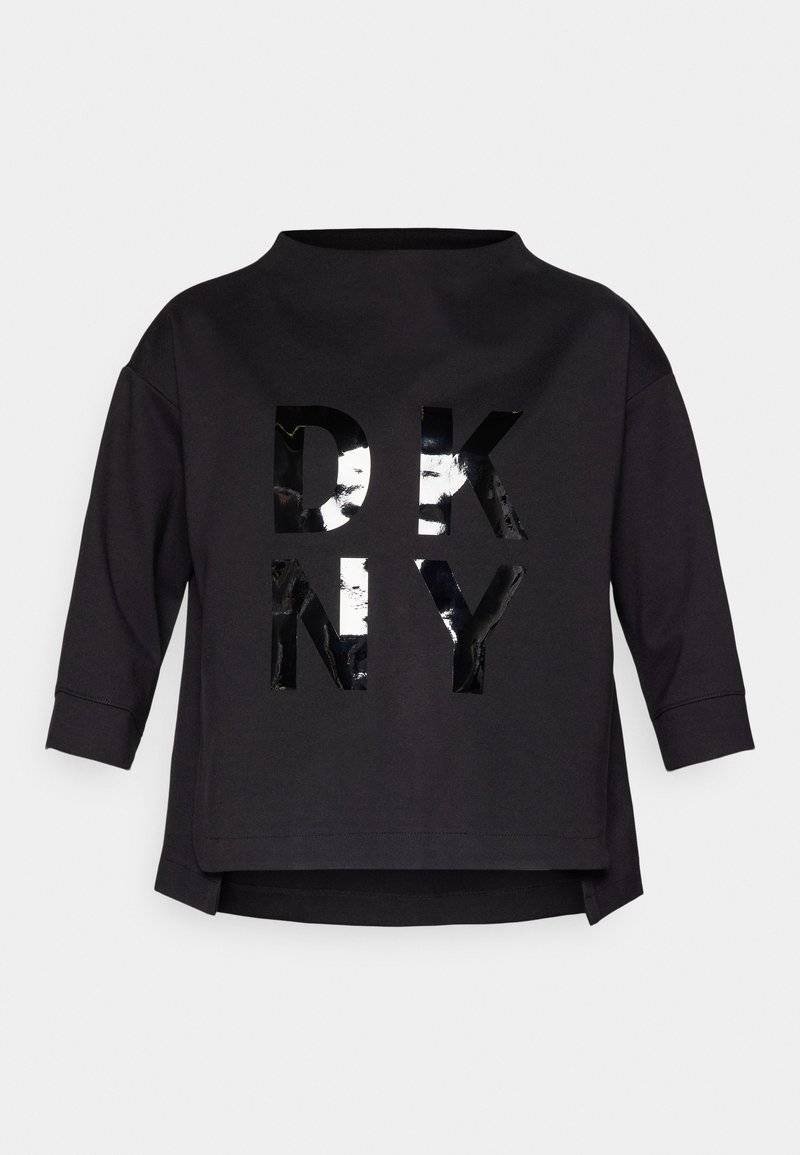 DKNY DKNY STACKED LOGO POPOVER - Long sleeved top - black Neueste Mode