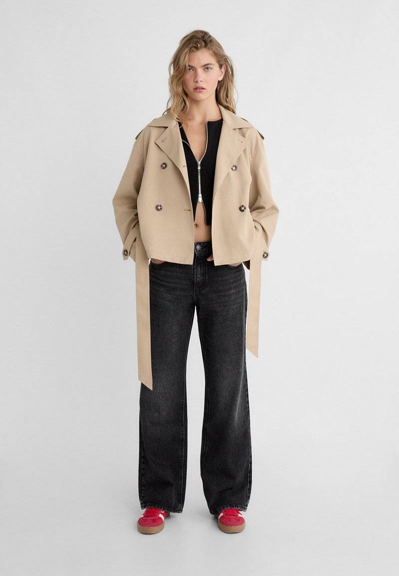 Stradivarius Stradivarius WITH BELT - Summer jacket - beige Bis zu 55% Rabatt
