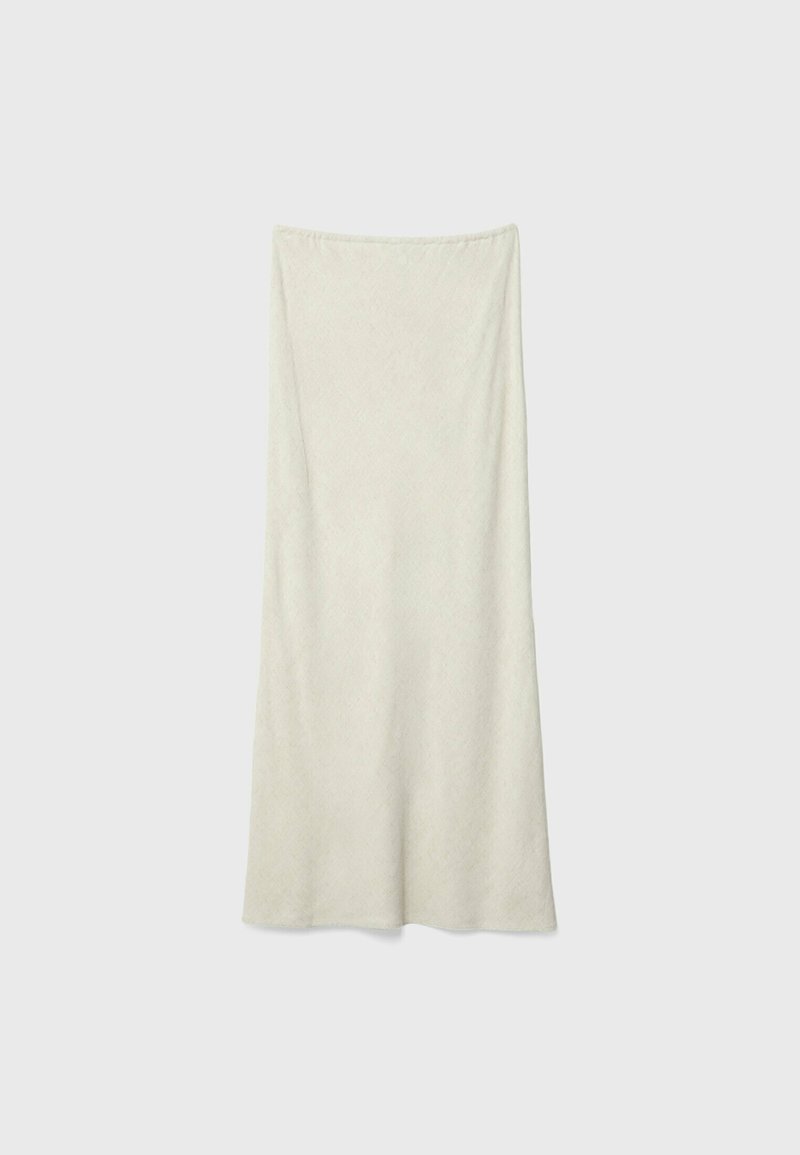 Stradivarius Stradivarius DRAWSTRING MIDI - Maxi skirt - stone 2025