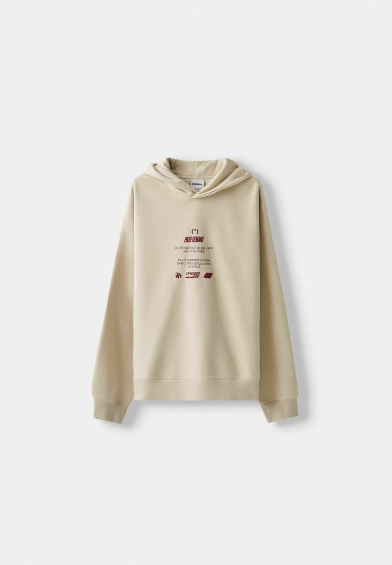 Bershka Bershka PRINTED - HOODIE - Hoodie - beige Fabrikverkauf