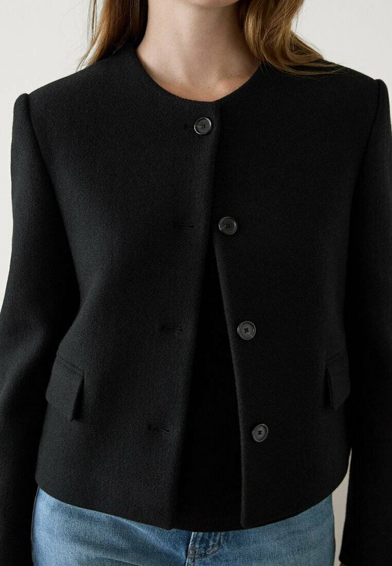 Massimo Dutti Massimo Dutti WITH CREW NECK - Blazer - black Großer Ausverkauf