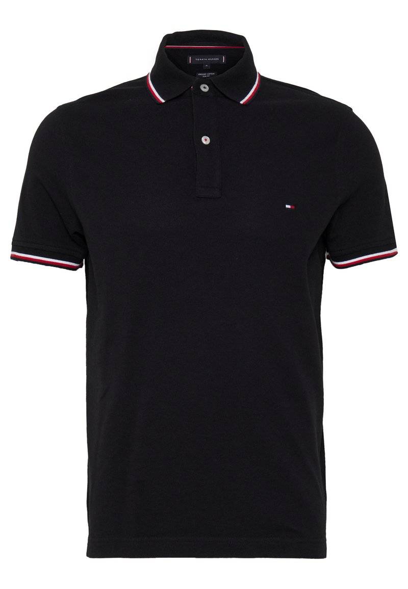 Tommy Hilfiger Tommy Hilfiger TIPPED SLIM - Polo shirt - black Saisonschlussverkauf
