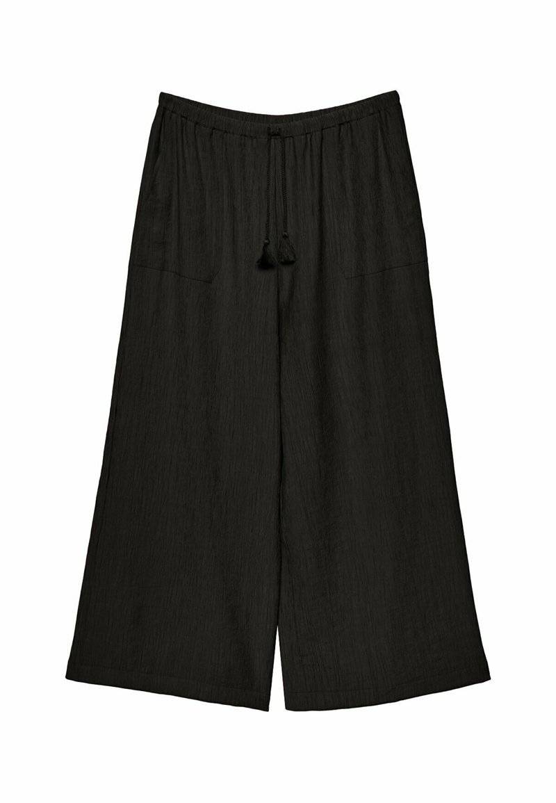 Stradivarius Stradivarius FLOWING CULOTTES - Trousers - black Muttertagsangebot