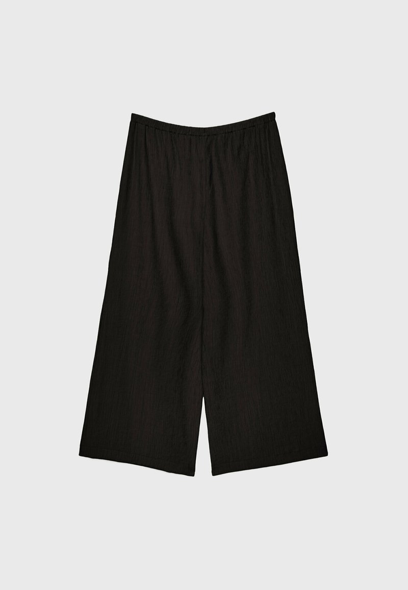 Stradivarius Stradivarius FLOWING CULOTTES - Trousers - black Muttertagsangebot